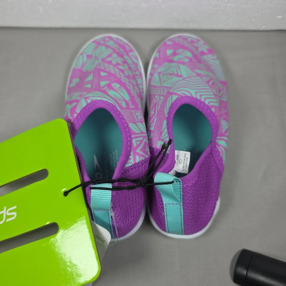 Speedo Purple Teal Splash And Sun Water Shoes Kids XL